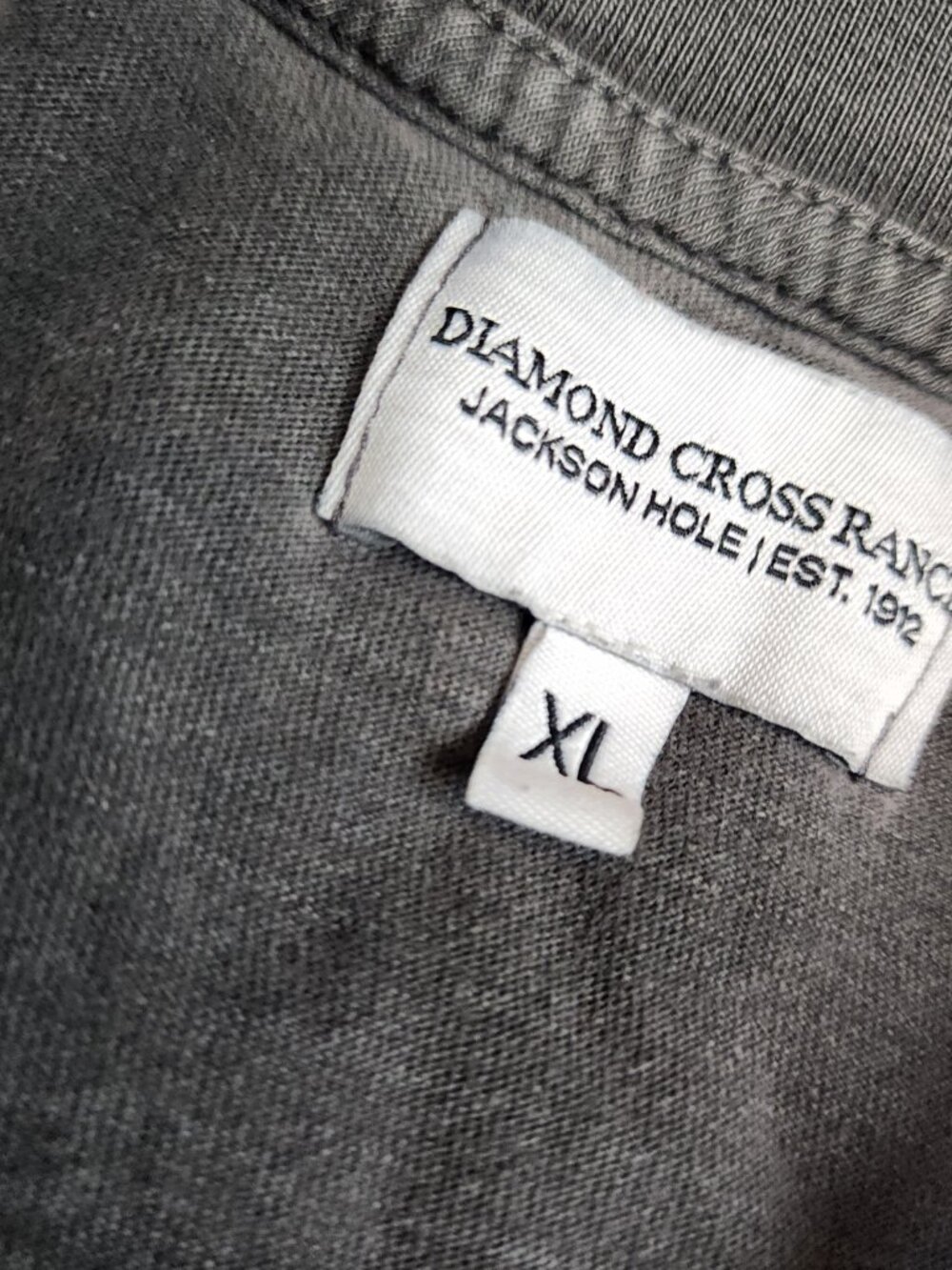 Diamond Cross Ranch T Shirt XL Jackson Hole Wyoming USA bald eagle Boxy Fit Grey - Picture 5 of 5